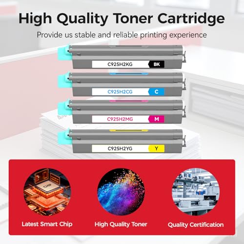 Image of C925H2KG C925H2CG C925H2MG C925H2YG Toner Cartridge 4-Pack High Yield Compatible for Lexmark C925 C925DE X925 X925DE Printer Black Cyan Magenta Yellow