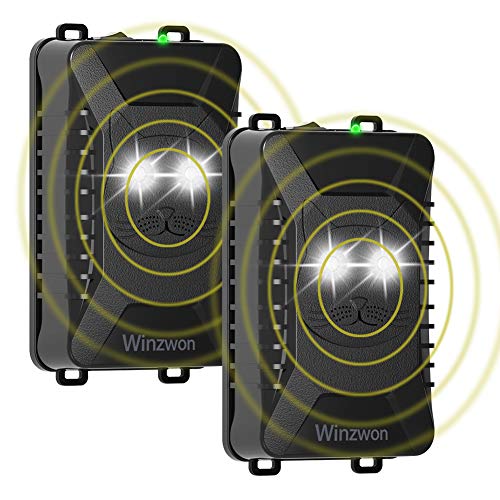 Répulsif à Ultrasons pour Parasites, Winzwon Électronique Dissuasion de Rat, Rejet des Souris et des Rongeurs pour voiture, Grenier, Grange, Cuisine, avec Lampes à DEL(2 Pcs)