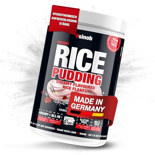 Instant Rice Pudding 1x 1000 g (1000, Vanille Kirsch) mit cremiger Konsistenz ideal als fettarme Zwischenmahlzeit oder als Pre-oder Post Workout. 100% Glutenfrei