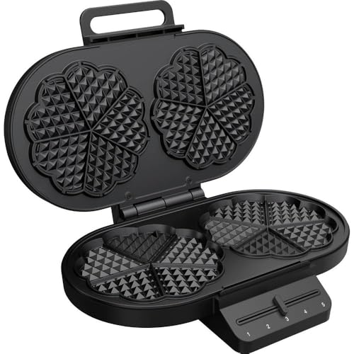 Princess Herzförmiges Waffeleisen, 10 Waffeln pro Backvorgang, 1200W,Thermostat, Antihaftbeschichtung, Cool-Touch-Griffe, Überhitzungsschutz, Leicht zu Reinigen, Vertikale Lagerung, 132384 Princess Herzförmiges Waffeleisen, 10 Waffeln pro Backvorgang, 1200W,Thermostat, Antihaftbeschichtung, Cool-Touch-Griffe, Überhitzungsschutz, Leicht zu Reinigen, Vertikale Lagerung, 132384