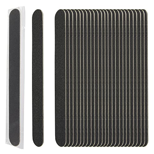 Forpro Wood Nail File, Black, 180/180 Grit, Double-Sided Manicure & Pedicure Nail Files, 7” L X .75“ W, Individually-Wrapped, 100-Count #TOP1