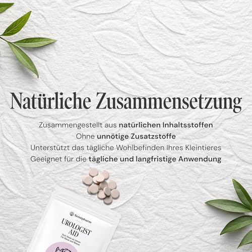 Urologist Aid 250 mg - Blasenformel bei Blasenentzündung & Blasengries für Katzen, kleine Hunde, Meerschweinchen & Kaninchen - pflanzliches Nahrungsergänzungsmittel für Blase & Harnwege - Sensipharm