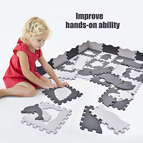 image for FUN LITTLE TOYS 36PCS Foam Play Mats for Baby, Soft Foldable Interlock