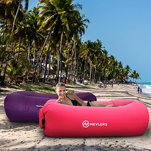 Nevlers Purple Inflatable Lounger Hangout Sofa Bed With Travel Bag Pouch The Portable Inflatable Couch Air Lounger Is Perfect For Music Festivals And Camping Accessories Inflatable Hammock #TOP7