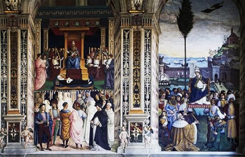 Lienzo decorativo de Pinturicchio cuadro de alta resolución Pío II en Ancona 60x90