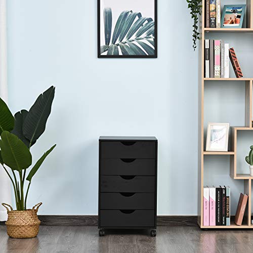 image for HOMCOM 5 Drawer File Cabinet Storage Organizer Filing Cabinet with Nor