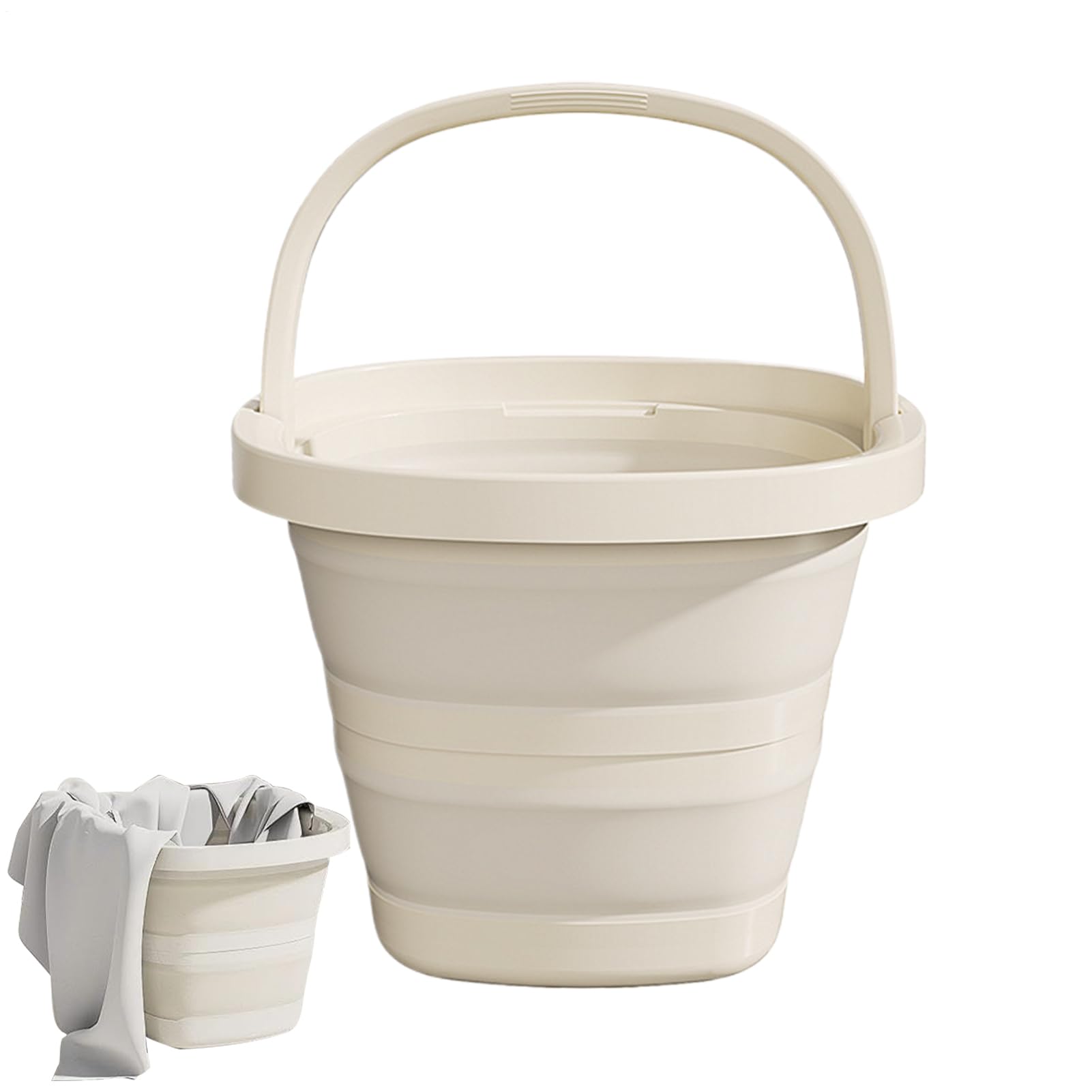 Secchio Pieghevole Con Manico,Contenitore Acqua Pesca - Secchio 10L Antiversamento con Manico per Pesca Giardinaggio Lavaggio Auto Bagno Viaggio