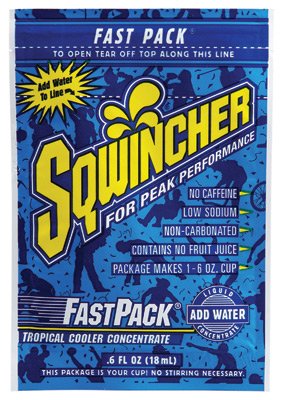 Sqwincher 015309-TC .6 Ounce Fast Pack Liquid Concentrate Packet Tropical Cooler Electrolyte Drink - Yields 6 Ounces (50 Single Serving Packets Per Box)