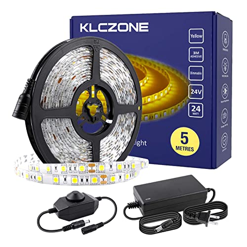 Klczone 16.4Ft Led Strip Light For Bedroom, 2200K Bright Rope Light, Dimmable 24V Led Tape Light, 300 Leds 5050 Flexible Light Strip With Power Supply For Mirror, Kitchen Cabinet, Home Decoration #TOP17