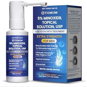 Men’s 5% Minoxidil Hair Growth: Extra Strength Minoxidil Spray Hair Regrowth Treatment Serum Stop Hair Thinning and Hair Loss For Stronger Thicker Longer Hair Made in USA 60ml