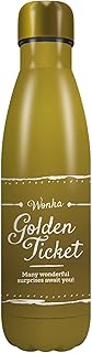 Half Moon Bay Willy Wonka - Charlie Chocolate Factory Golden Ticket - Sorpresas esperan - Botella de agua deportiva de acero inoxidable de doble pared de 500 ml, color amarillo