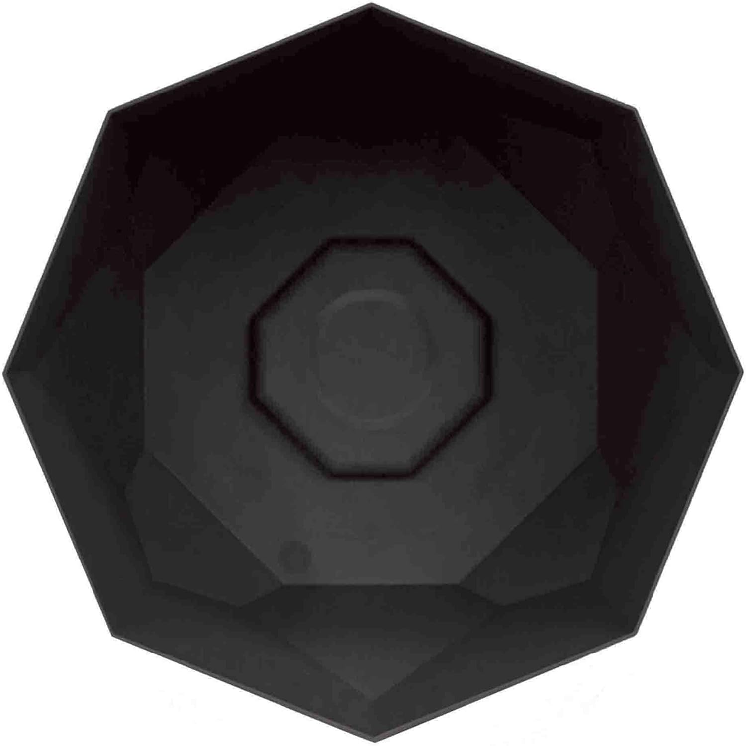 Tuxton Black Geometric Resin Planter for Indoor and Outdoor Use