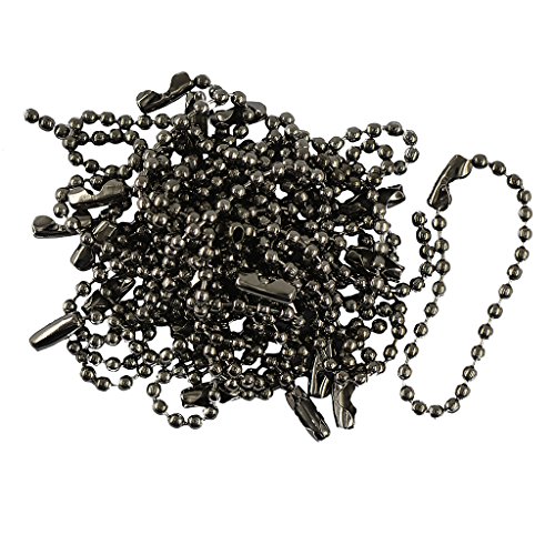 Preisvergleich Produktbild Hellery 20Pcs 10cm Lange Halskette Kugelkette Connector Scrapbooking Schlüsselanhänger Schmuckherstellung - Metall schwarz