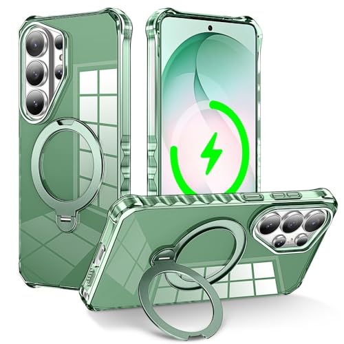 Coque Samsung S26 Ultra verte en silicone rigide avec anneau