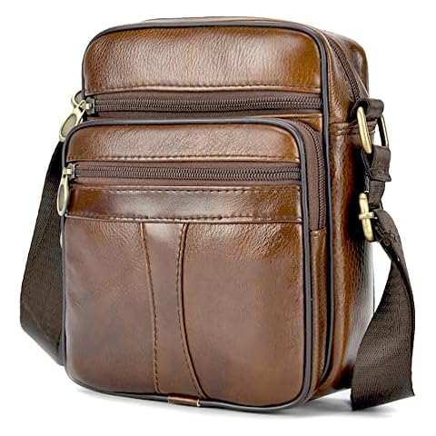 SPAHER Bolso Bandolera Hombre Cuero Impermeable Cover