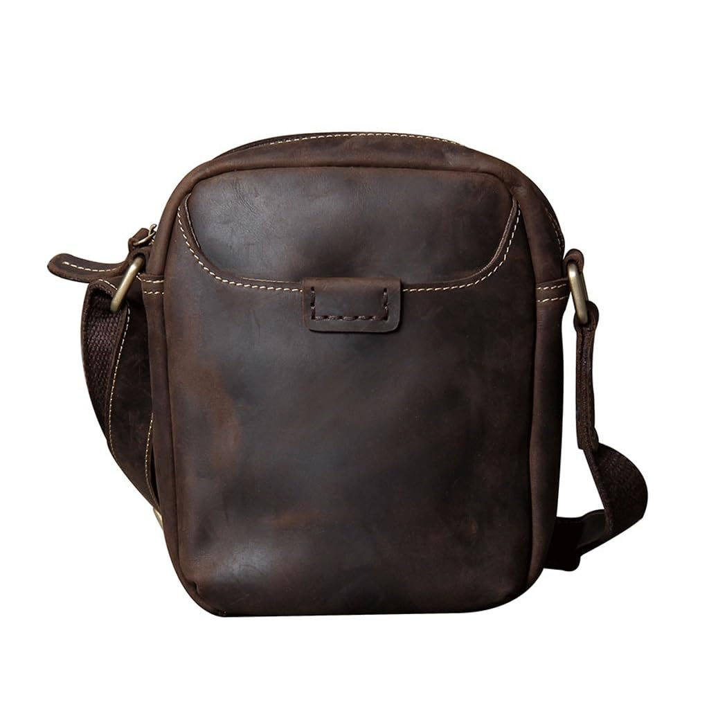 Sac à dos de transport en cuir Crazy Horse véritable avec finitions vintage haute qualité