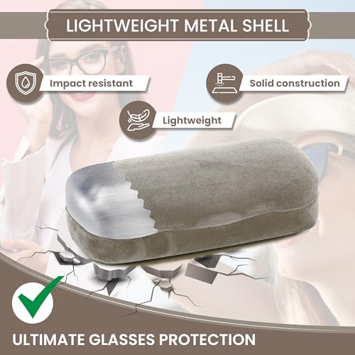 Image of Hard Shell Glasses Case w /Cloth,Velvet Reading Glass, Eyeglass Case, Lightweight, Crush-Resistant, Men & Women