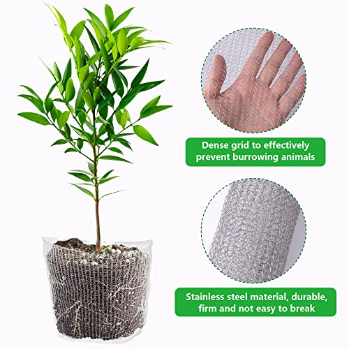 12 Stück Pflanzkorb Wühlmausschutz, Wühlmauskorb, 1/3/5 Gallonen Metallnetzbeutel aus Edelstahl,Pflanzenwurzelschutz für Schutz der Wurzeln von Bäumen, Blumen, Gemüse (12PCS)