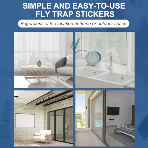24 Pcs Fly Papers for Indoors,House Flys Trap Sticky Pads Trap's Tape Stickers Strips Catcher Indoor Clear Sticker Paper Glue Traps Flypapers Killer Repellent Sheets Strong,for Restaurants Window Home - Image 6