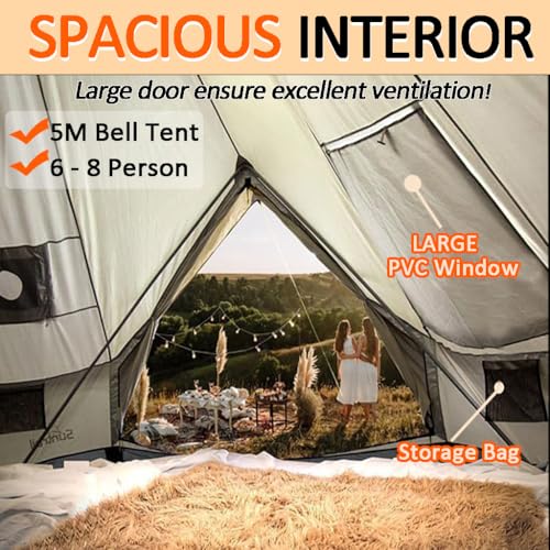 Carpa Bell para Mochileros con Estufa, 4 Personas, 300D Oxford Impermeable miniatura 3