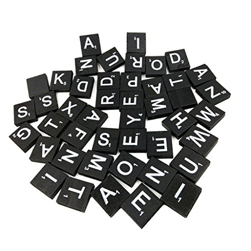 Rwhxrwy 1000Pcs Wooden Letter Tiles, A-Z Scrabble Letters For Crafts, Phonics, Spelling, Alphabet Tiles Crossword Game Replacement Pieces, Wall Decor Letters, Black #TOP2