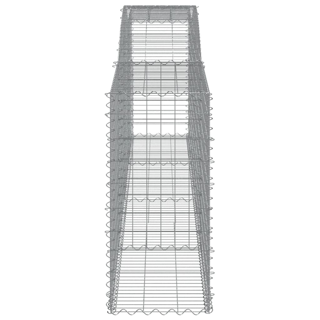 2 cestas para gaviones con arco alto, 400 x 50 x 100/120 cm, hierro galvanizado para barreras de jardín y protección de la privacidad, aislamiento acústico y decoración de alambre resistente