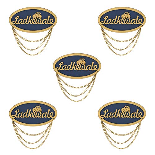 Image of Sanvatsar Ladkewale Blue Gold Brooch /Brooch /Brooches Pin Pack for Men & Women Red color