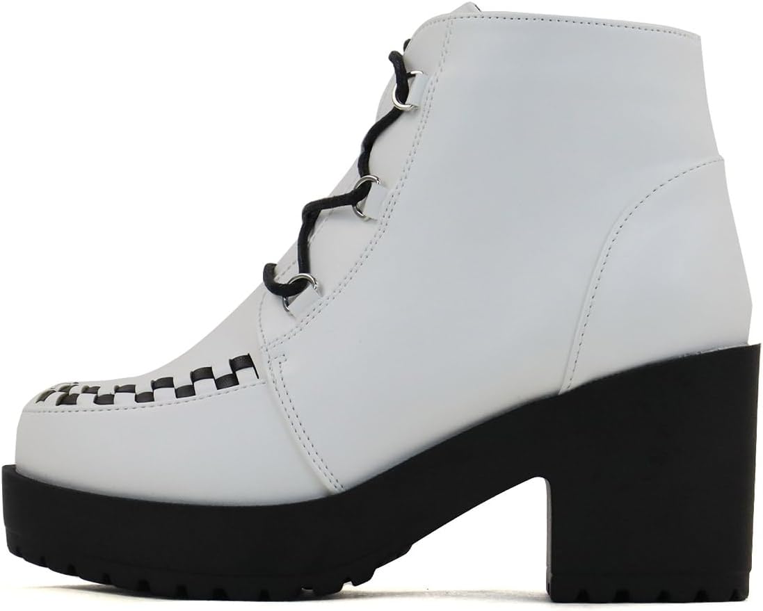 LOVE HUNTER(ラブハンター) mens PlatformLace-up Short Boots Oxford Thick Sole 8cm Heel Platform U-Tip