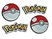 Produktbild POKEMON / POKEBALL PATCH Set, 4 Iron-On Patches, Aufnäher Bügelbild Iron on Patches Applikation , New set of 2 by ONEKOOL