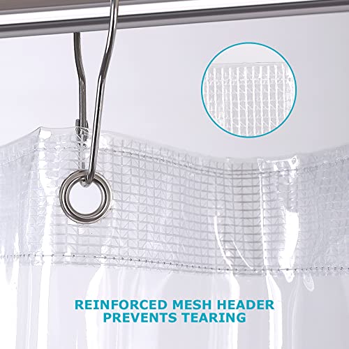 MhhYLL White Shower Curtain Liner,36 x 72 Inches Vinyl 10 G Heavy Duty Plastic Shower Curtain,Waterproof Weighted Bathroom Shower Liner by MhhYLL - Image 2