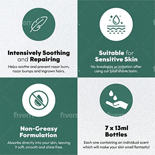 Bart's Balm Aftershave Gift Set  Argan Oil - 7 Incredible Scents -Sensitive After Shaving Skin Care