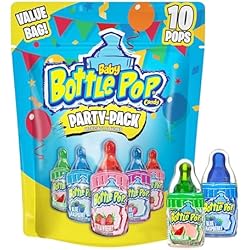 1 of Baby Bottle Pop Candy Lollipops Variety Pack - 10 Ct Individually Wrapped Suckers with Powdered Dip - Assorted Bulk Candy for Kids Party Favors, Goodie Bags, Baby Shower & Gender Reveal