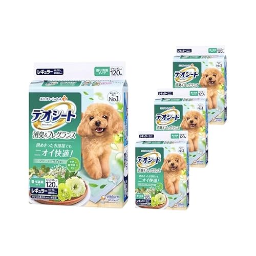 デオシート 消臭 フレグランス グリーンアロマの香り レギュラー サイズ 120枚×4袋 全480枚 ペットシーツ ユニチャーム[順次発送]