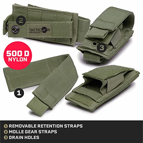 Tacticon P3 Battlepouch | 3 Universal Pistol Mag Pouches | Combat Veteran Owned Company | Molle Triple Pistol Magazine Holster For Ammo | Tactical Bag Accessories Holder ([Od Green] - 3 Pistol Mags) #TOP2