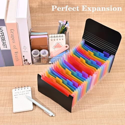 Valtiner Organizador de cupons de recibos, organizador de arquivos acordeão pequeno com 25 bolsos, p