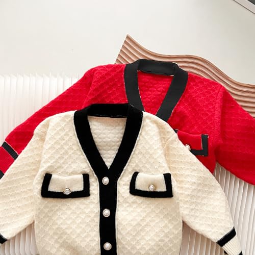 Toddler Girls Cardigan Sweater Button Knit Sweater Kids Winter Coat Size 2-7T3