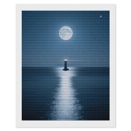 Peinture diamant pleine lune broderie d'art haut de gamme avec strass scintillants