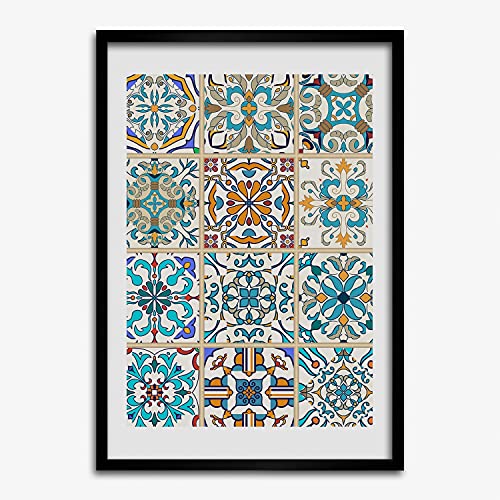 Cadre de peinture 50x70 cm Tulup pour habiller un mur vide avec un motif carreaux de céramique