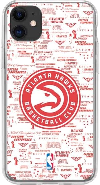 Skinit Clear Phone Case Compatible with iPhone 11 - Officially Licensed NBA Atlanta Hawks Blast Design
