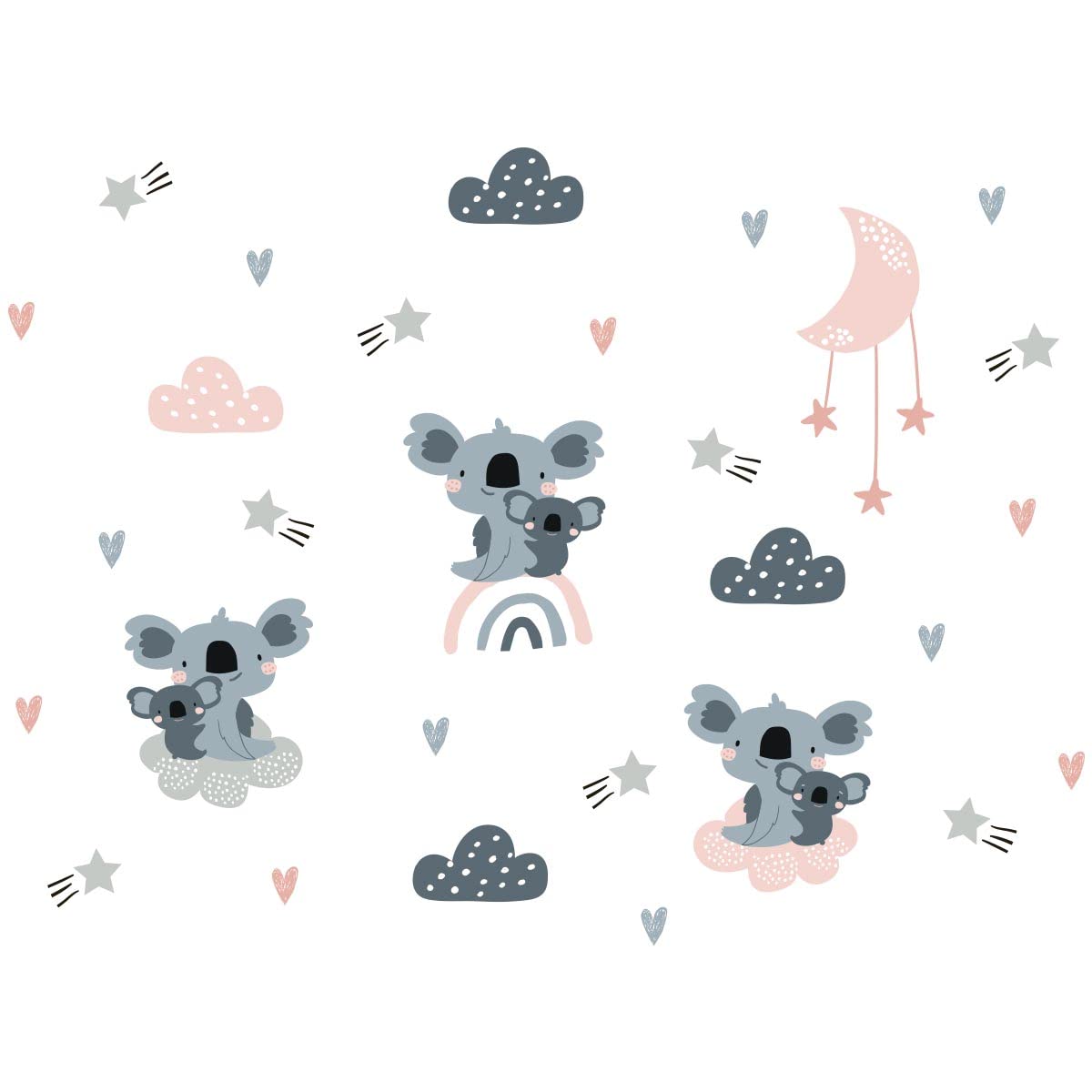 Adhesivo decorativo para pared infantil, diseño escandinavo, 120 x 180 cm
