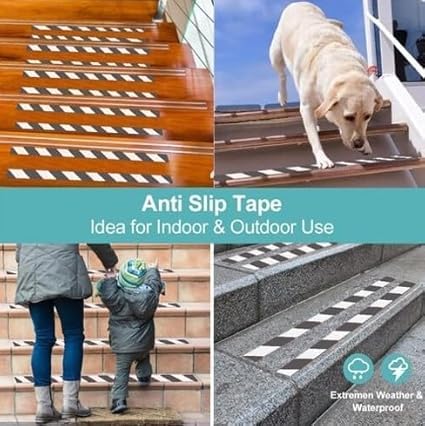 Image of JSITON Anti Slip Tape Black 50mm x 3m for Floors & Stairs (Black-1) | PET Material, Solvent Acrylic Adhesive, Waterproof, Indoor & Outdoor Use, Fall Resistant
