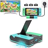 E-MODS GAMING Switch Charging Dock, Portable Charging Station for Nintendo Switch, Foldable Switch TV Dock Station Replacement with 4K HDMI USB 3.0 and Type C Power Ports