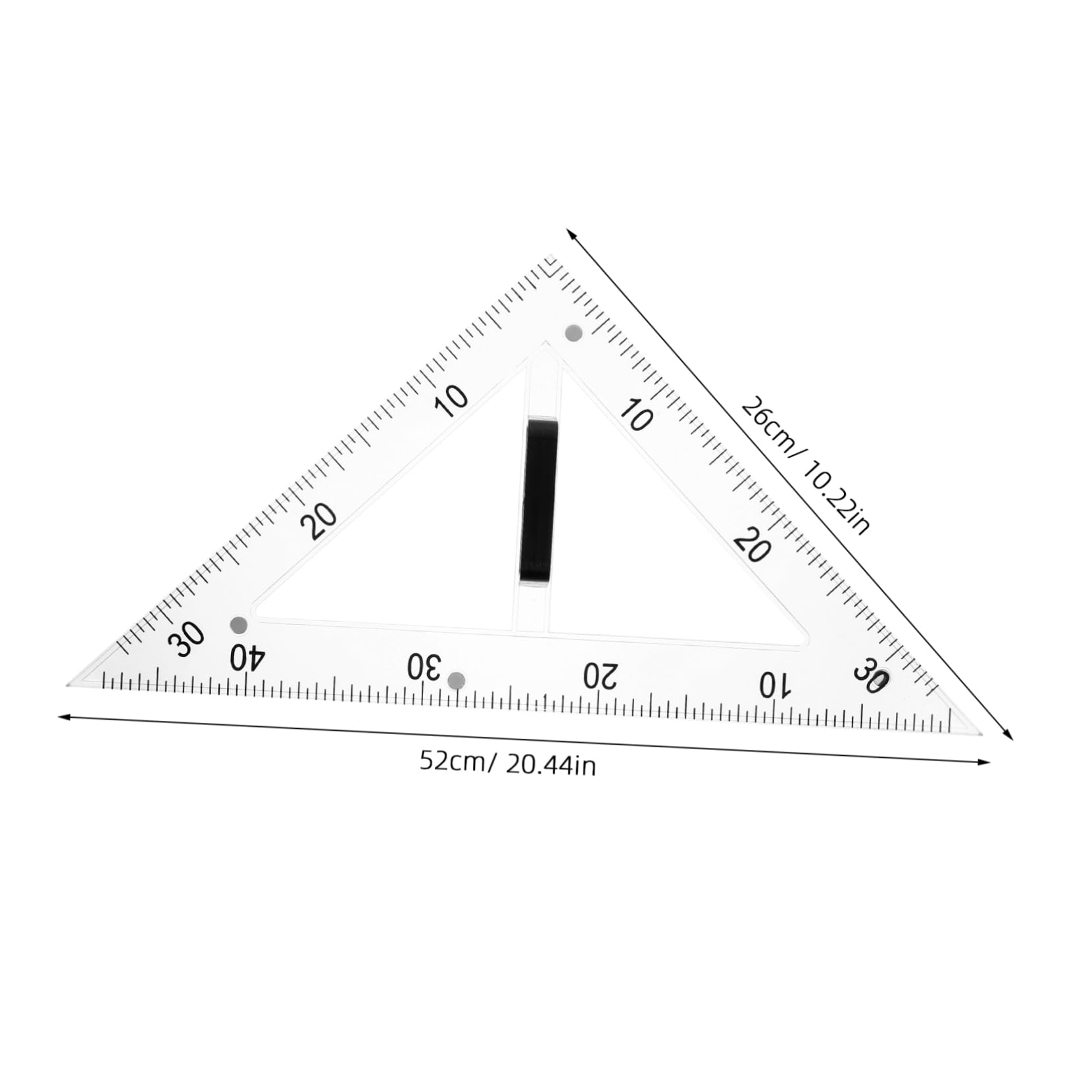 Cabilock Righello Didattico Righello Geometrico Multifunzionale Piastra Per Geometria Realizzato in Materiale Design Magnetico Angolo Gradi Goniometro Didattico Abs Durevolezza Facilità