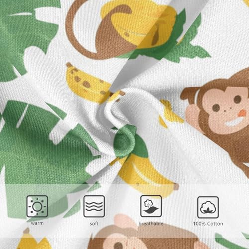 KLL Monkeys Bananas and Palm Leaves Toddler Boys Comfort Athletic Underwear Cute Children Undies3