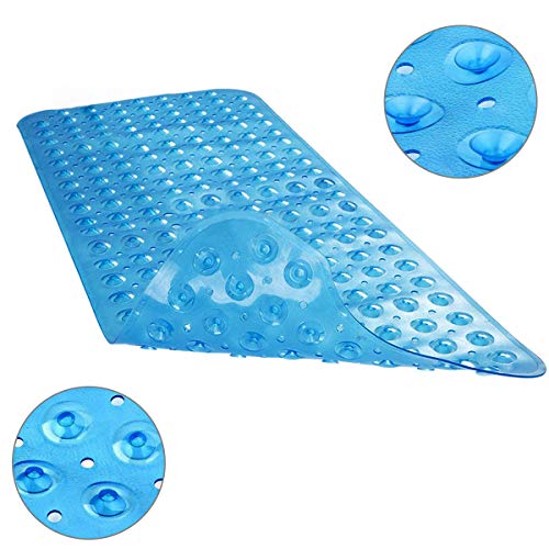 ADOV Alfombra para Bañera, 100 x 40 cm Extra Largo Antideslizante Antibacterial Alfombrilla Baño con 200 Potentes Ventosas, Lavable a Máquina Resistente al Moho Alfombrillas Ducha para Niños Ancianos