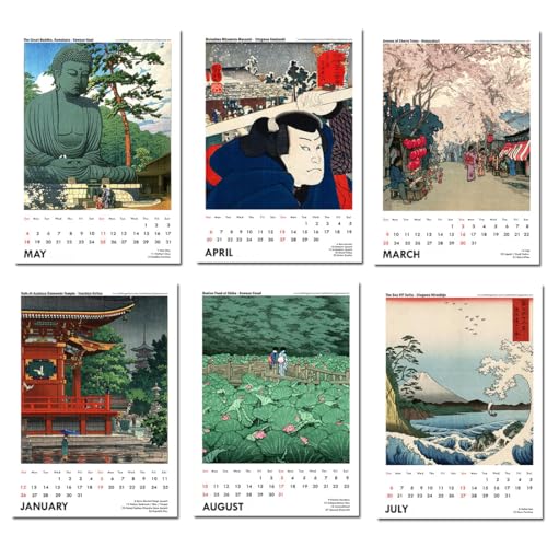 Image of Tallenge - New Year 2025 Wall Calendar - Japanese Masters Collection - 12 x 17 Inches for Home & Office (Paper, Wall Calendar)