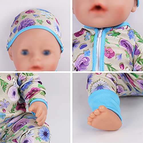 Sotogo 5 Sets Baby Doll Clothes Outfits Jumpsuits With Hats For 14 To 17 Inch Baby Doll, 43Cm New Born Baby Doll, American 18 Inch Doll Clothes And Accessories #TOP1