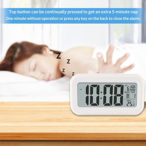 Digital Alarm Clock with Indoor Temperature, Large LED Display, 12/24H, Snooze Mode, Battery Operated Bedside Clock for Bedroom, Heavy Sleepers & Kids - Image 2