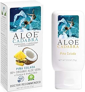 Aloe Cadabra Flavored Personal Lube for Oral Sex, Best Organic Edible Lubricant for Men, Women and Couples, Pina Colada, 2.5 Ounce