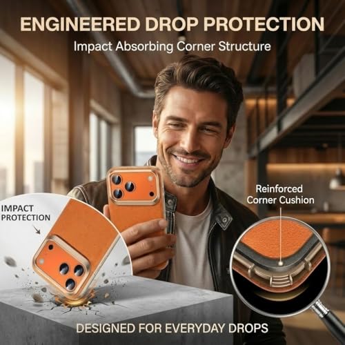Coque en cuir suédé style italien pour iPhone 17 Pro Max premium - 7